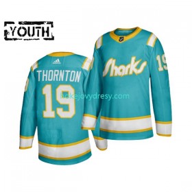 Dětské Hokejový Dres San Jose Sharks JOE THORNTON 19 Adidas Throwback Modrý Authentic